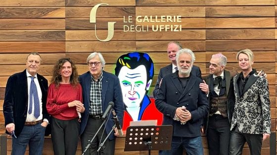Marco Lodola, Gigliola Cinguetti, Morgan e Vittorio Sgarbi, agli Uffizi per un evento ‘Pop’