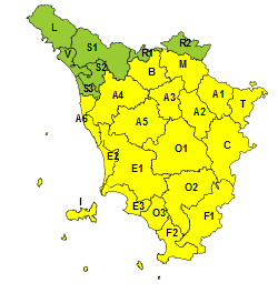 Forte vento in Toscana: codice giallo fino a sabato 26